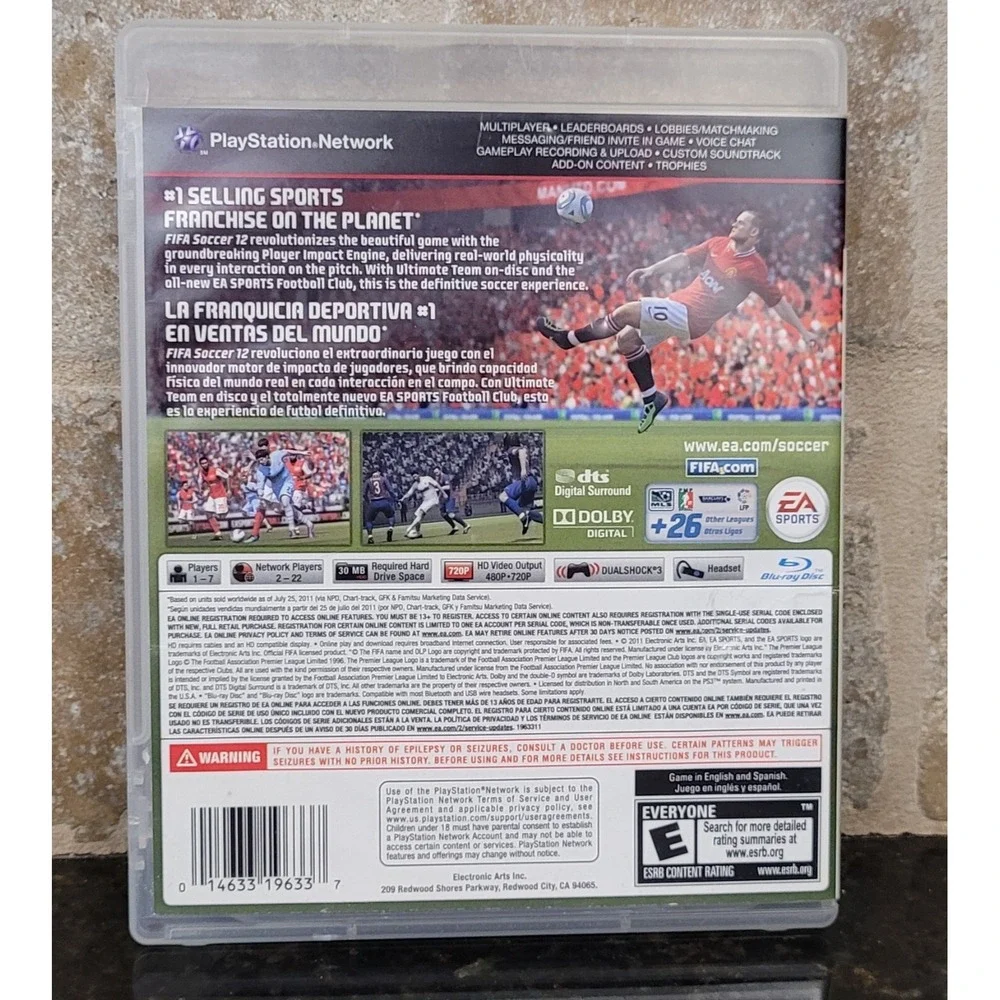 FIFA SOCCER 12 PS3 PlayStation 3 Game EUC!